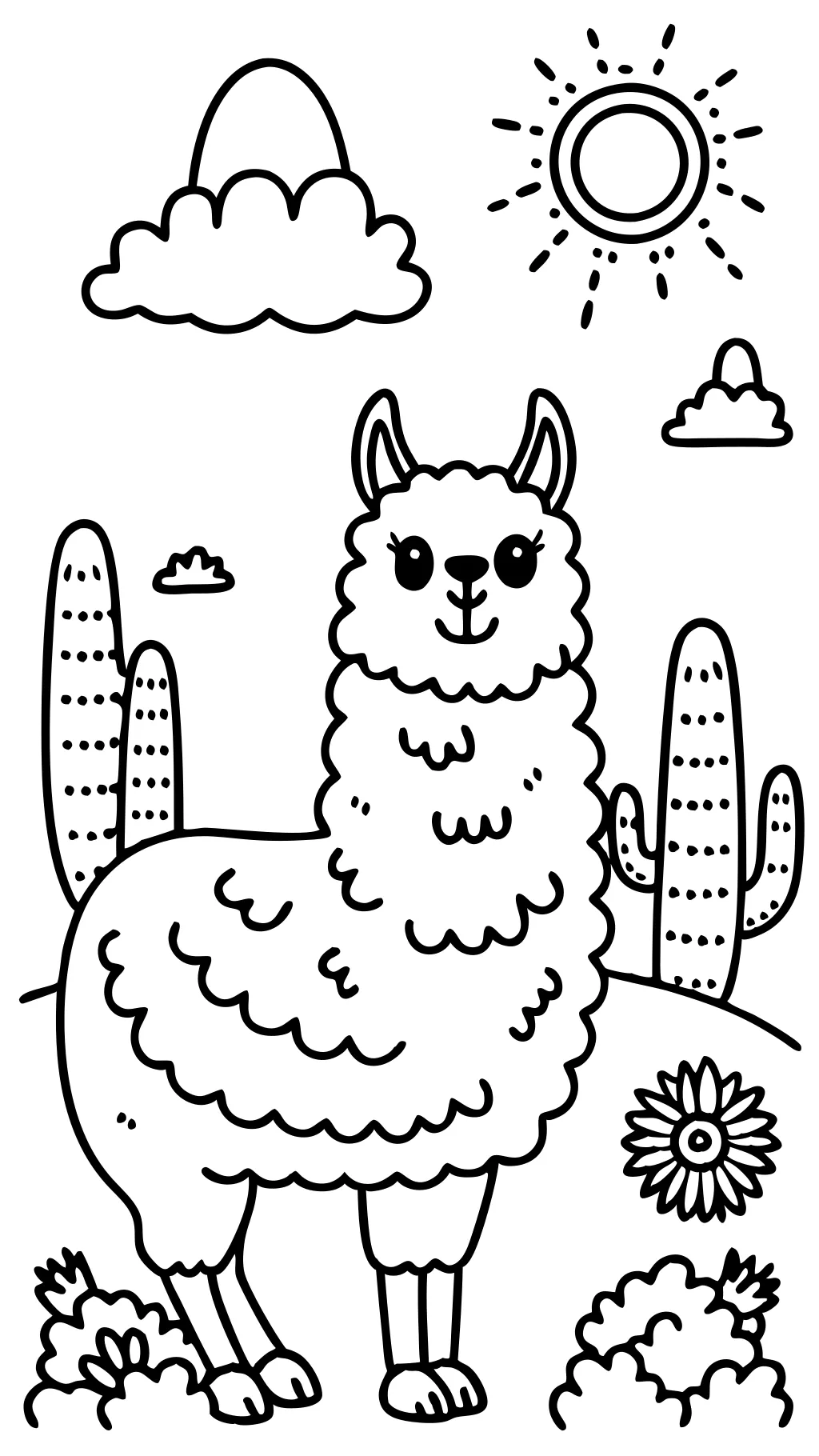 coloring pages llama